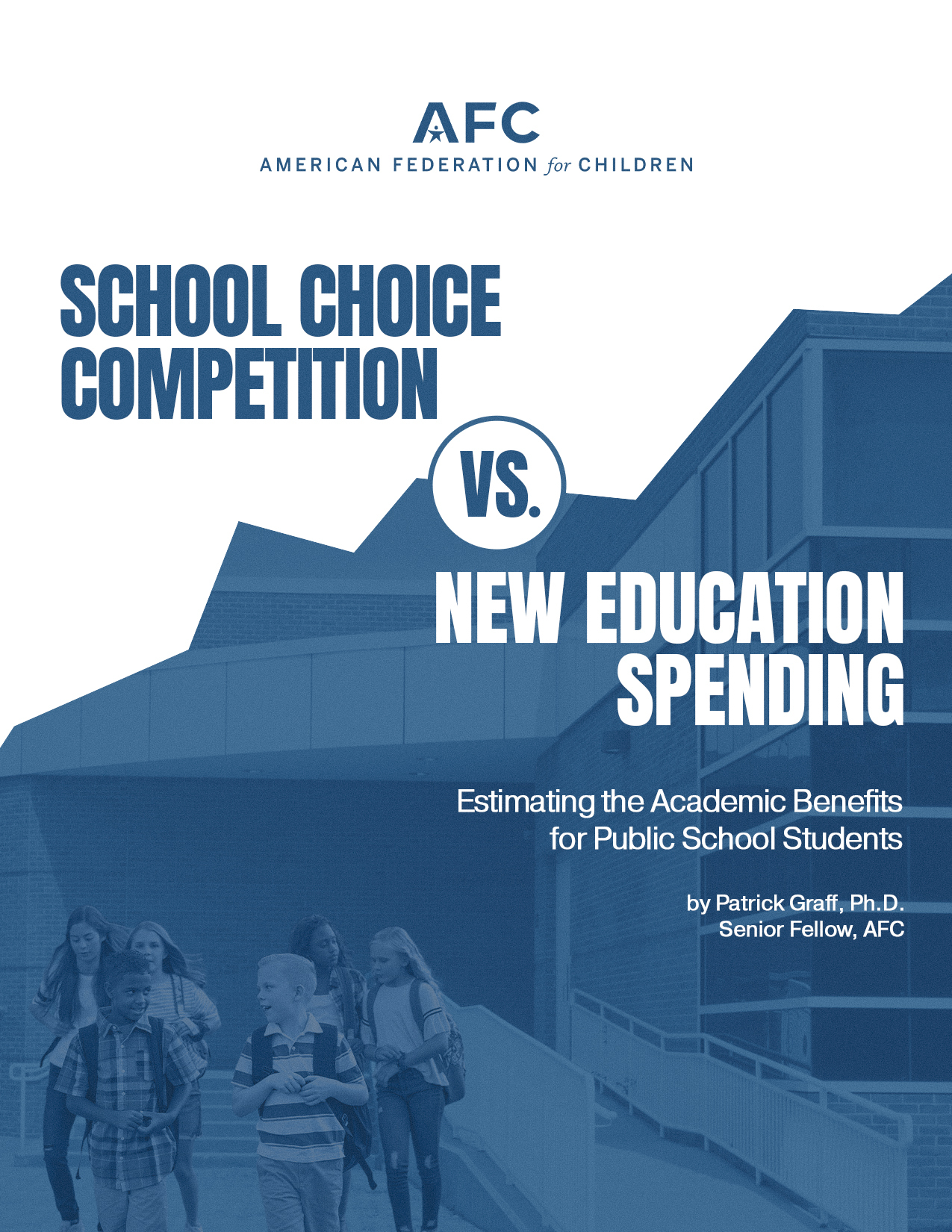School Choice Competition vs. New Education Spending report cover, American Federation for Children